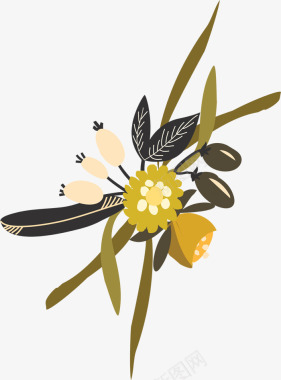 水彩花卉装饰图标图标