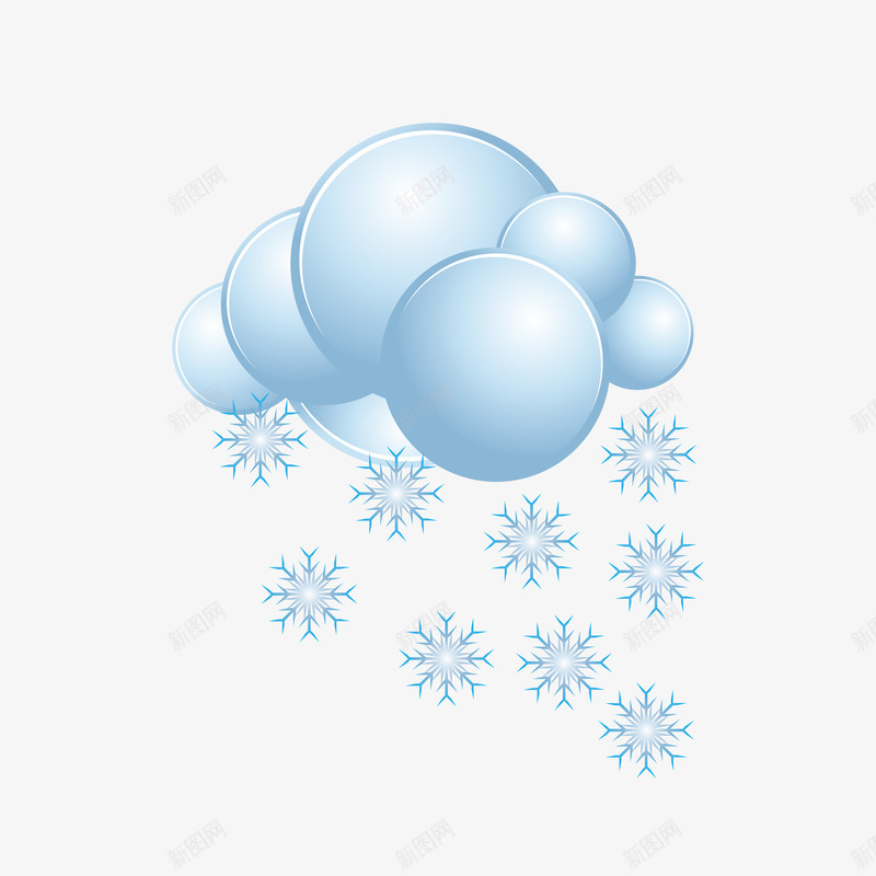卡通手绘云彩雪花png免抠素材_新图网 https://ixintu.com 云彩 创意 动漫动画 卡通手绘 灰色的 雪花