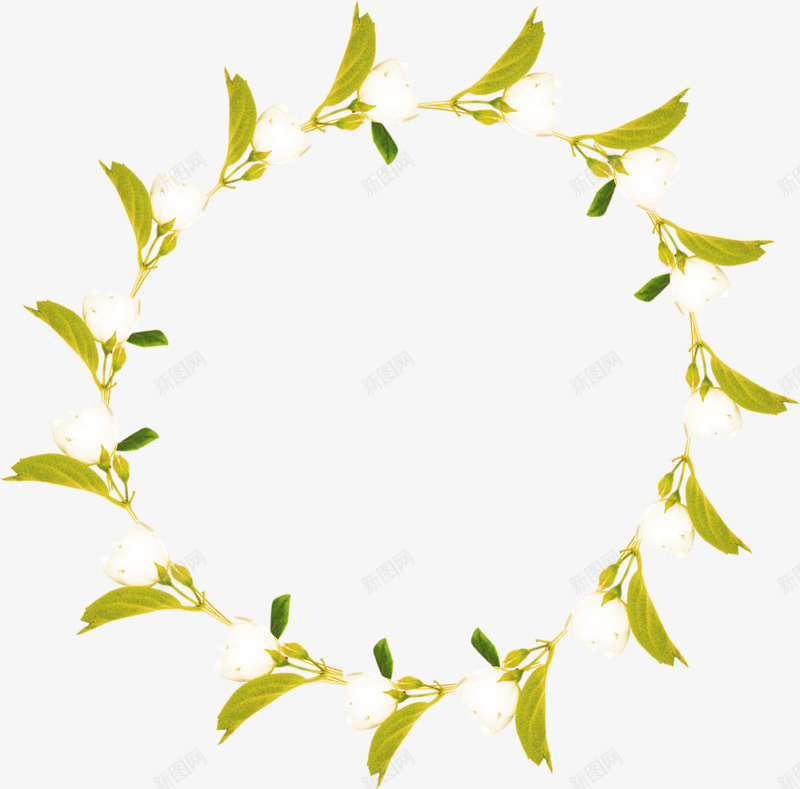 绿色树叶花环png免抠素材_新图网 https://ixintu.com 树叶 绿色 绿色树叶 花环 规则
