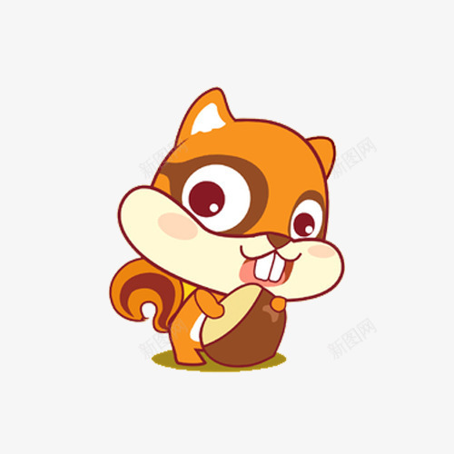 手绘插画小松鼠png免抠素材_新图网 https://ixintu.com 动物 插画 松鼠 板栗