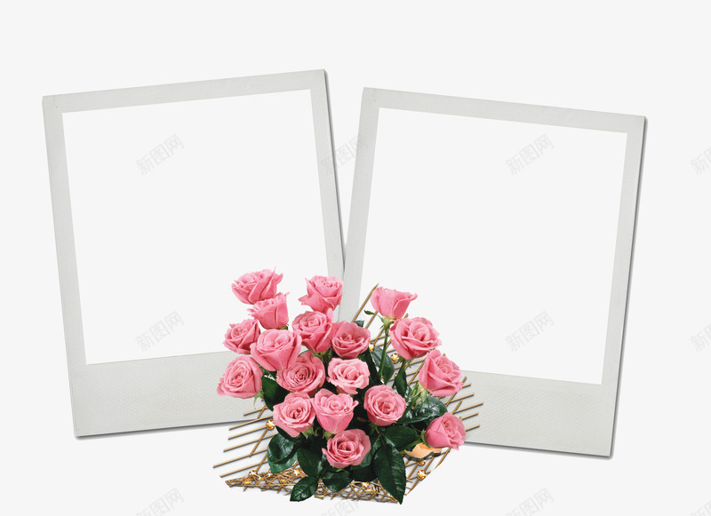红色玫瑰相框png免抠素材_新图网 https://ixintu.com 玫瑰 相框 花朵 花束 鲜花