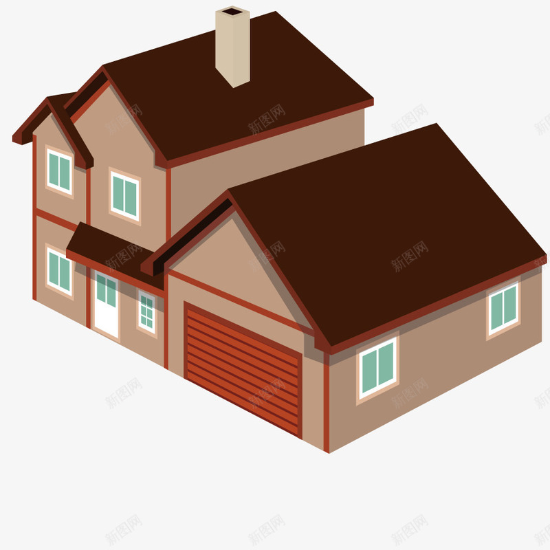 房子模型图png免抠素材_新图网 https://ixintu.com 居民房子 建筑 形状 房地产 立体