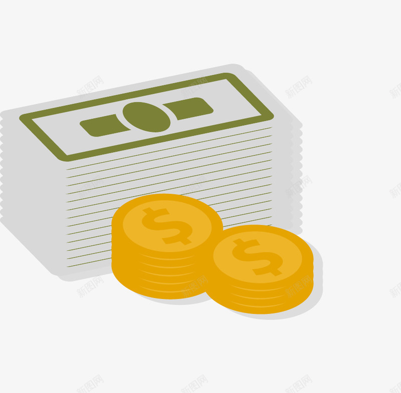 一叠钱币png免抠素材_新图网 https://ixintu.com 货币交易 贸易 金币 金融 钱币
