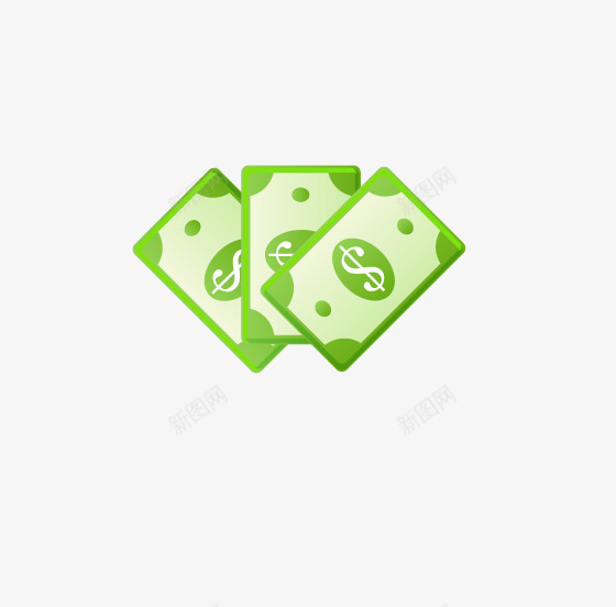 钱币png免抠素材_新图网 https://ixintu.com 绿色 美金 钞票