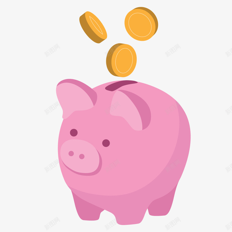 商务金钱卡通储钱标志矢量图ai免抠素材_新图网 https://ixintu.com 企业 储钱罐 卡通储钱标志 商业 商务 存钱 货币 金猪 金融 金钱 钱币 矢量图