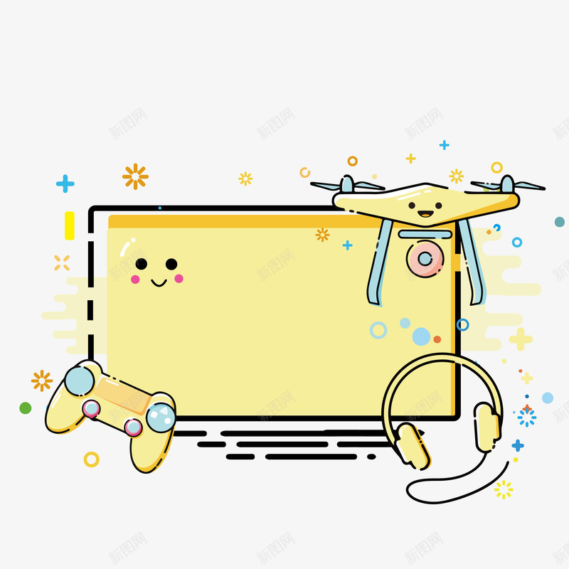 MBE风格插画背景板png免抠素材_新图网 https://ixintu.com MBE 卡通 背景 风格