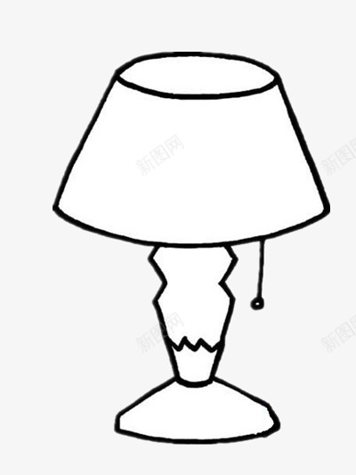 简单台灯图标png_新图网 https://ixintu.com 插电 简易台灯 简笔画 黑白