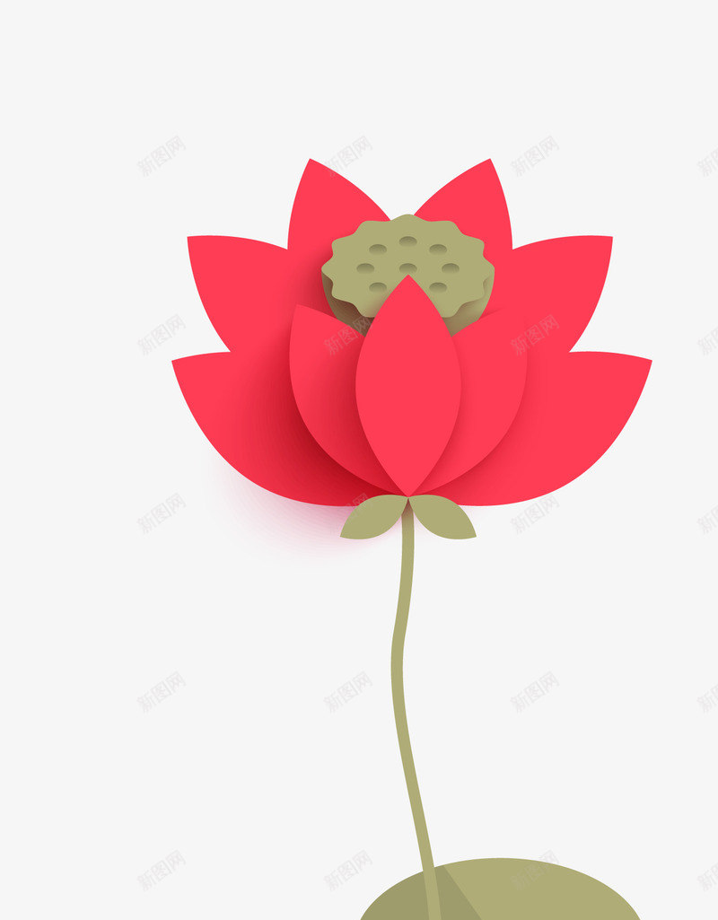 扁平化荷花png免抠素材_新图网 https://ixintu.com 扁平化 荷花 装饰