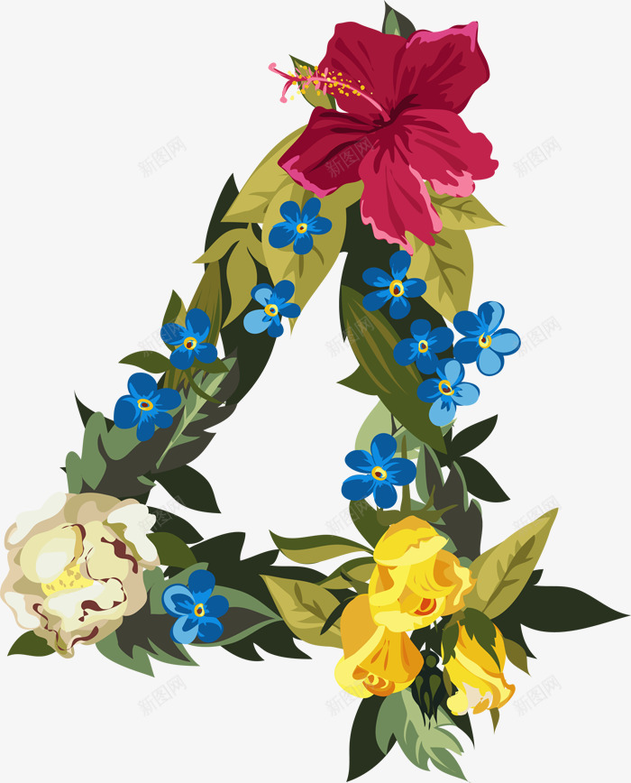 创意数字花环字png免抠素材_新图网 https://ixintu.com 创意数字 创意数字花环字 数字字体 数字艺术字 花朵字 阿拉伯数字