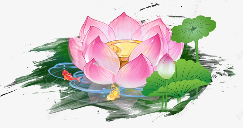 创意中国风小清新夏天荷花psd免抠素材_新图网 https://ixintu.com 中国风 创意 创意中国风小清新夏天荷花 夏天 小清新 荷叶 荷花