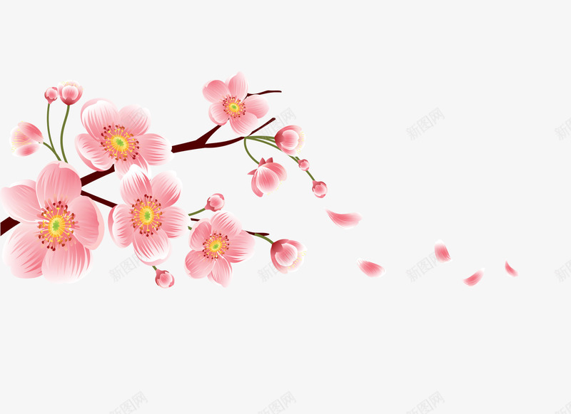 水彩粉色桃花装饰图png免抠素材_新图网 https://ixintu.com 卡通手绘 桃花 水彩 漂浮 粉色 落花 装饰 鲜花