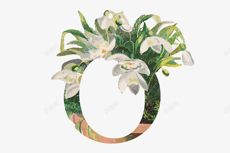 兰花花环png免抠素材_新图网 https://ixintu.com PNG图片 PNG图片素材 PNG素材 PNG素材免费 PNG素材免费下载 兰花 圆环 花环 边框