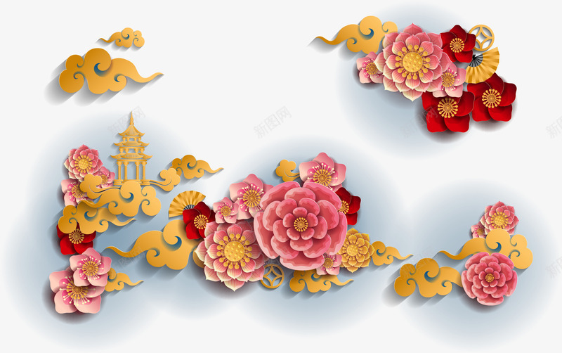猪年新年边框装饰图案矢量图ai免抠素材_新图网 https://ixintu.com 中国风边框 新年纹理边框 新年边框 立体剪纸装饰 装饰 边框 矢量图