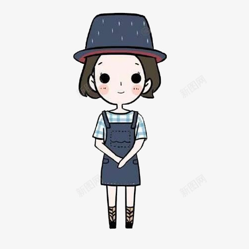 卡通戴帽子的小女孩简笔画图案png免抠素材_新图网 https://ixintu.com 卡通风格 图案 小女孩 帽子简笔画 戴帽子 简笔画 装饰