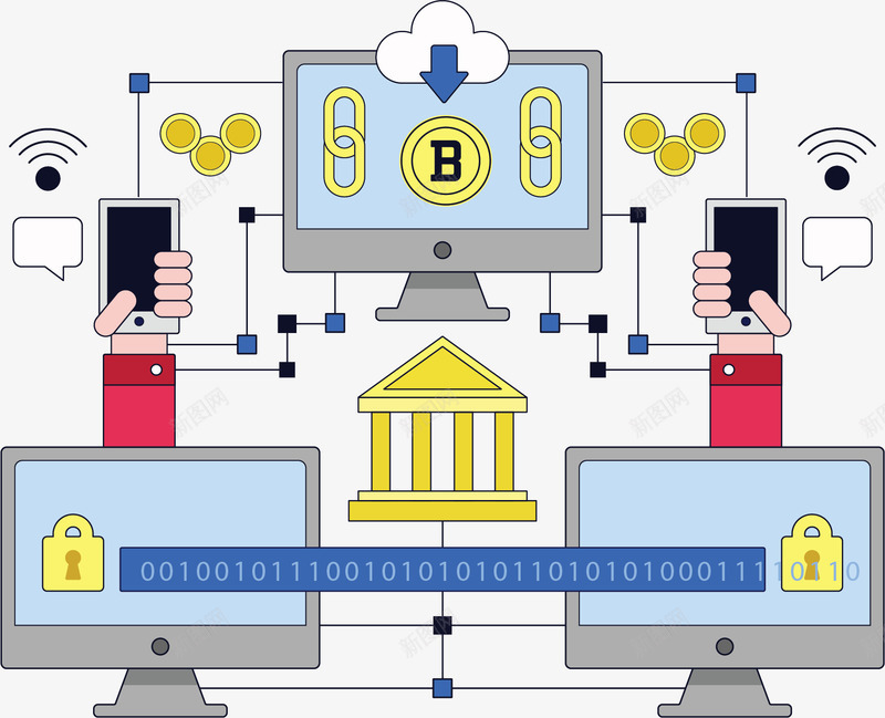 互联网区块链模型矢量图ai免抠素材_新图网 https://ixintu.com 互联网 区块链 区块链概念 区块链模型 矢量png 网络技术 矢量图