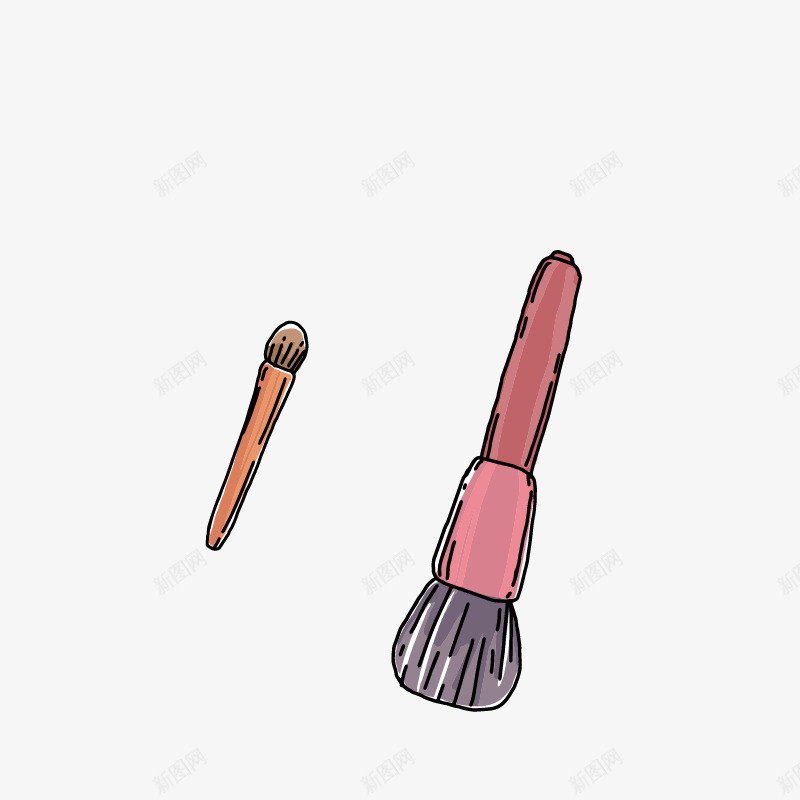 眼影刷png免抠素材_新图网 https://ixintu.com 化妆品 手绘风格化妆品 矢量卡通化妆品组