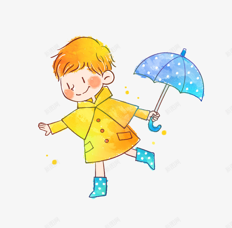 打伞的小孩png免抠素材_新图网 https://ixintu.com PNG图片 PNG图片素材 PNG素材 PNG素材免费下载 下雨 儿童 卡通 小孩 手绘 雨伞