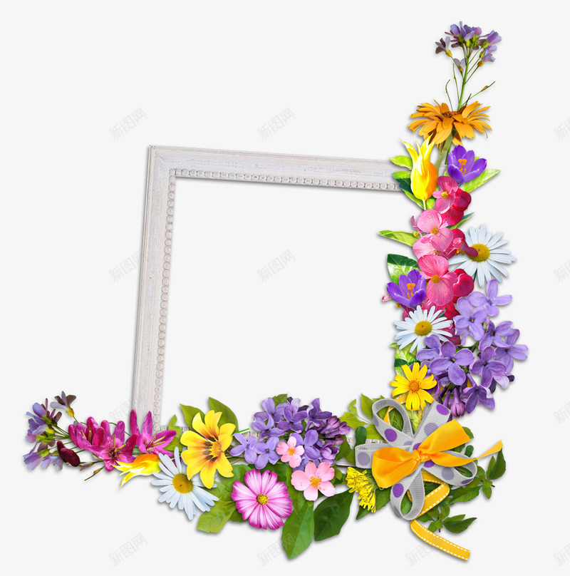 欧美风花朵相框边框psd免抠素材_新图网 https://ixintu.com 七彩花朵 欧美风 画框 相框 相框边框 花朵 边框 韩式相框