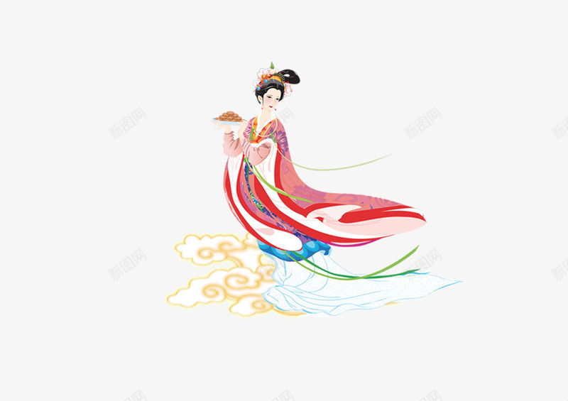 嫦娥png免抠素材_新图网 https://ixintu.com 中秋 云彩 月亮