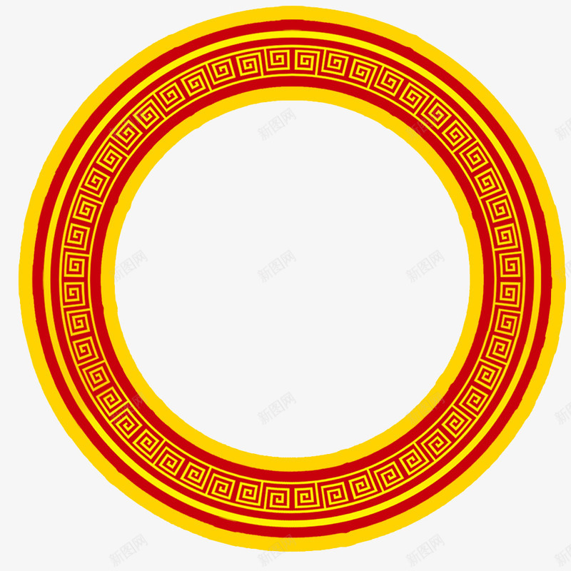 圆形中国风标题框psd免抠素材_新图网 https://ixintu.com 中国风 圆形 标题框 黄色纹理