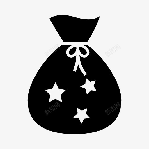 圣诞老人礼物袋图标png_新图网 https://ixintu.com 袋子