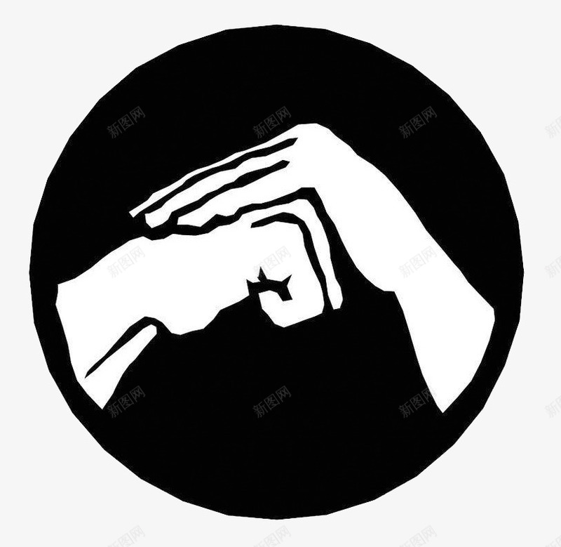抱拳图标png_新图网 https://ixintu.com 图标 抱拳 抱拳手势 标志 黑白
