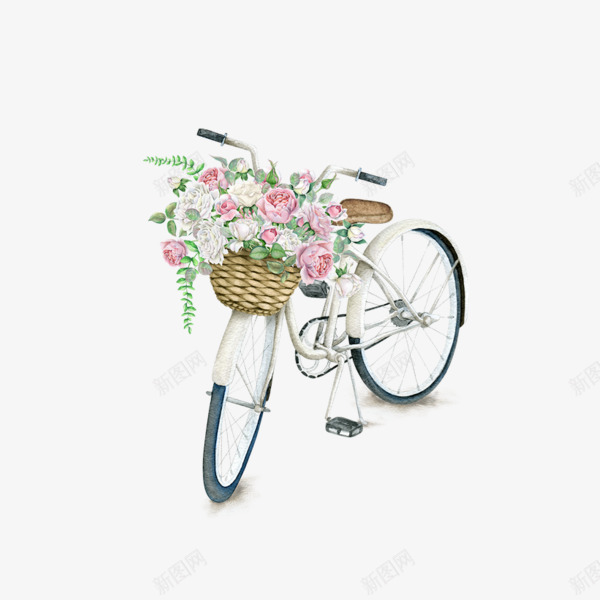 单车鲜花png免抠素材_新图网 https://ixintu.com 单车 脚踏车 自行车 鲜花