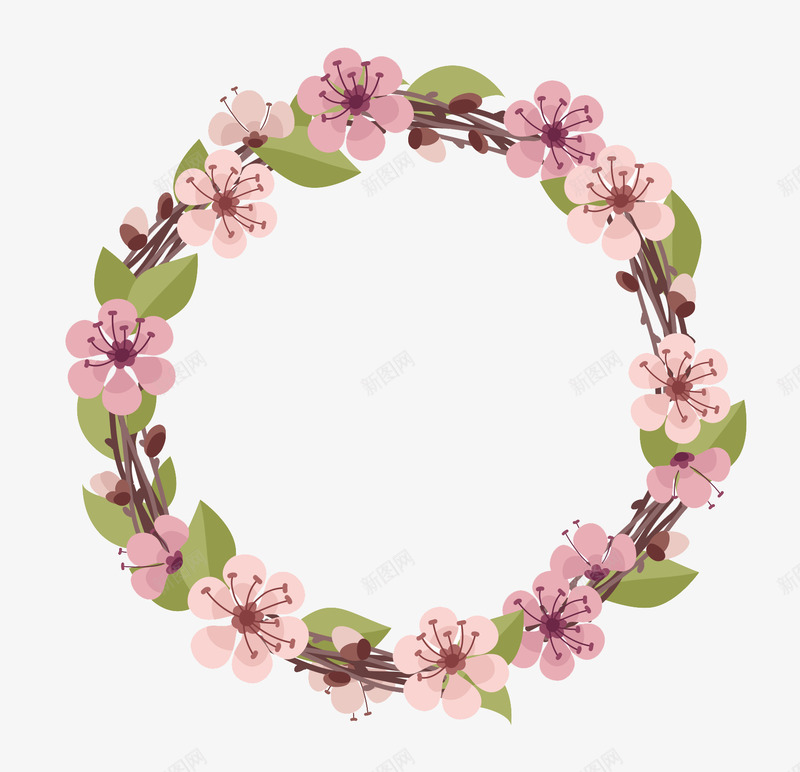 三月赏花节花环装饰png免抠素材_新图网 https://ixintu.com 三月赏花 手绘 春季赏花 花朵边框 花环装饰 赏花节 边框