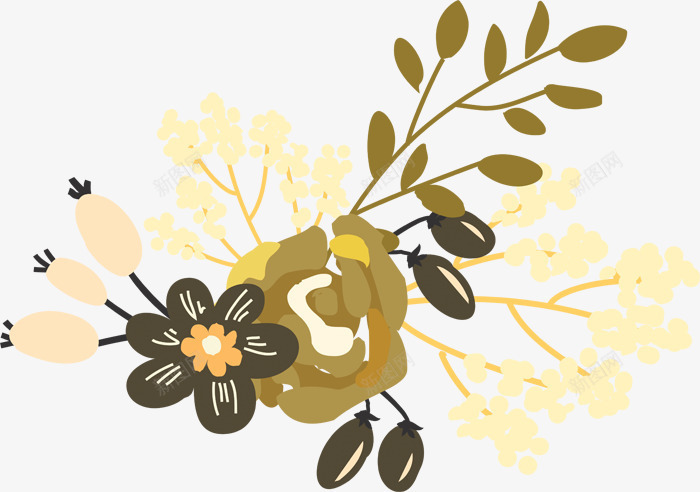 水彩花卉装饰图标png_新图网 https://ixintu.com LOGO图片装饰素材 PNG免抠水彩唯美 花儿 花卉花环