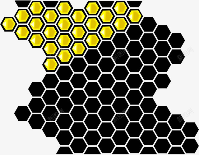 手绘蜂巢形状背景图png免抠素材_新图网 https://ixintu.com 六边形 蚂蜂 蚂蜂窝 蜂巢 蜂房 蜂窝 黄黑背景图