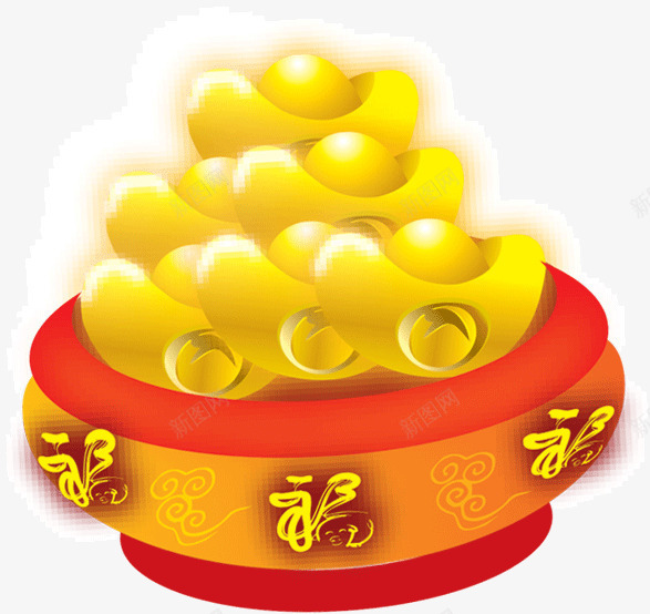 金色的金元宝png免抠素材_新图网 https://ixintu.com 金元宝 金色 钱币