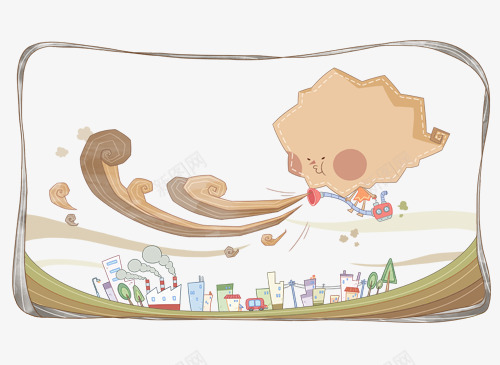插画png免抠素材_新图网 https://ixintu.com 云彩 卡通 可爱的云 吹风 插画 边框 风吹效果 风吹的效果