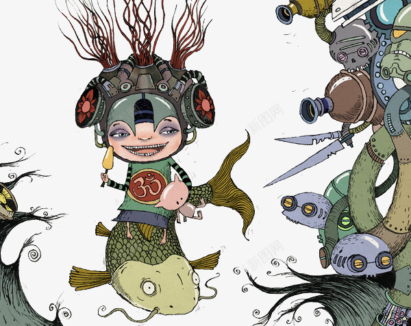 欧美风创意图书配图插画png免抠素材_新图网 https://ixintu.com 创意欧美故事插画 图书配图 欧美风人物插画