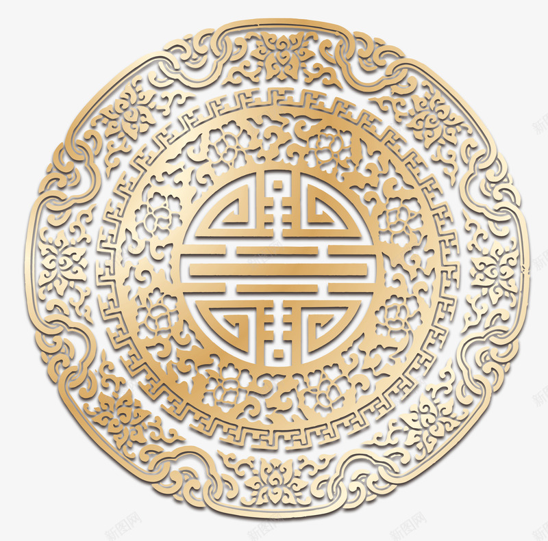 金色中国风圆圈装饰图案png免抠素材_新图网 https://ixintu.com 中国风 免抠PNG 圆圈 装饰图案 金色