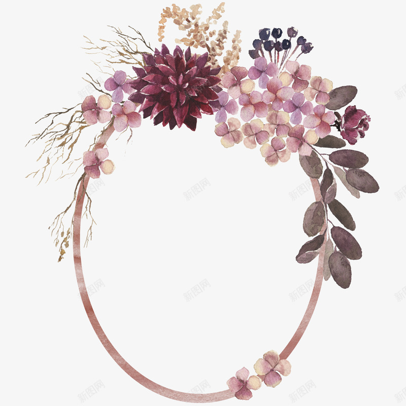 手绘水彩花朵装饰花环图案png免抠素材_新图网 https://ixintu.com 图案 手绘 手绘水彩花朵装饰花环图案 水彩 花朵 花环 装饰