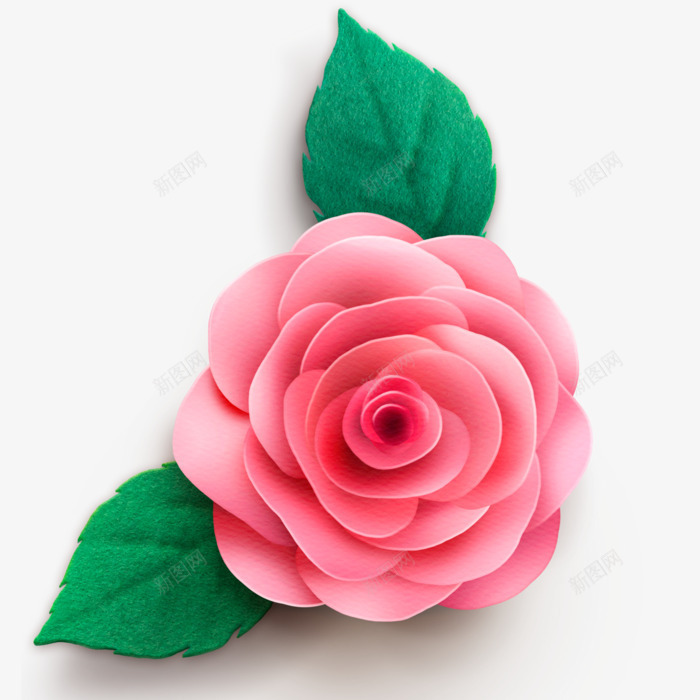 折纸花朵png免抠素材_新图网 https://ixintu.com 折纸花朵免抠PNG 粉色花朵 绿叶 花 装饰 鲜花