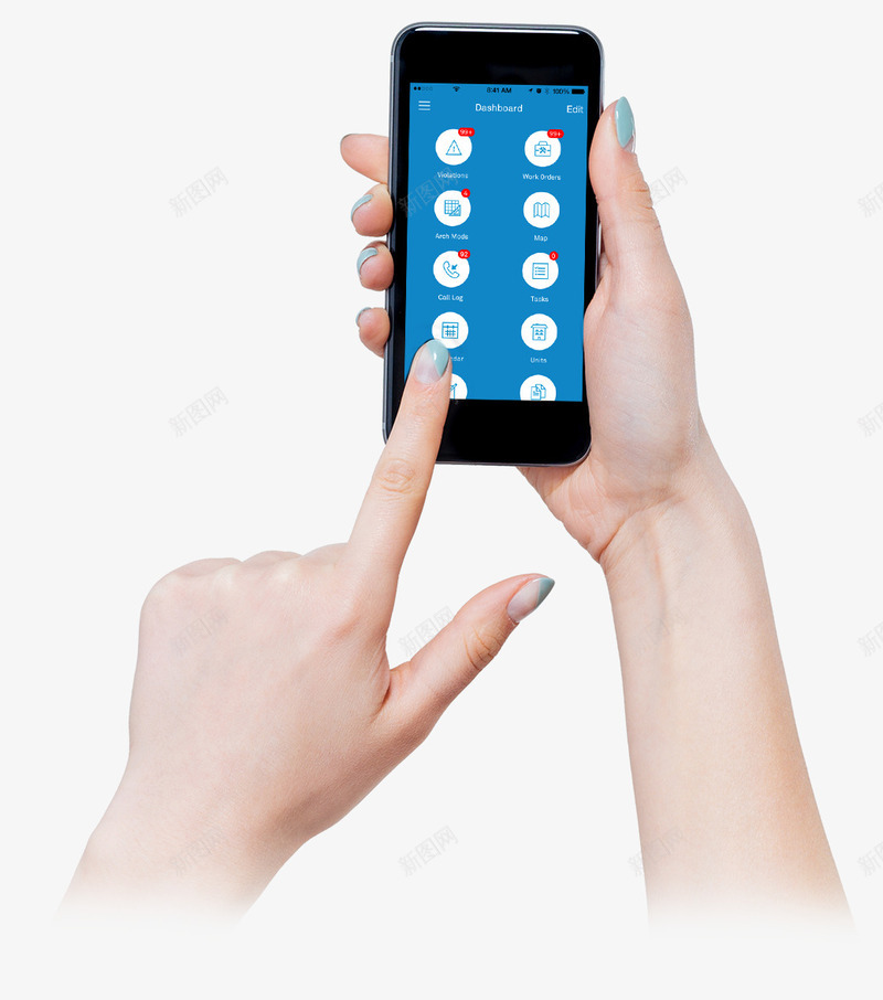 卡通手拿蓝色手机png免抠素材_新图网 https://ixintu.com 一双手 免抠图 手 手拿手机 抠图 插画 装饰画