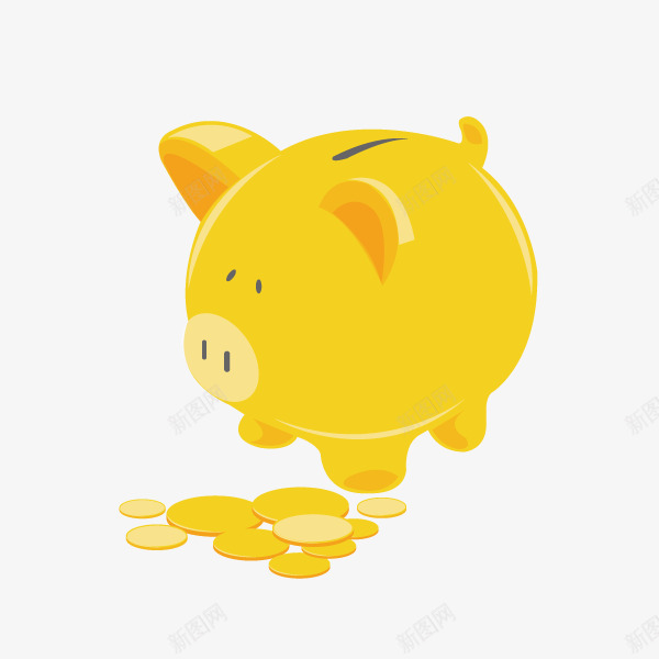 金猪存钱罐钱币png免抠素材_新图网 https://ixintu.com 存钱罐 金猪 钱币