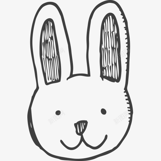手绘兔头png免抠素材_新图网 https://ixintu.com png素材 兔子 动物 手绘