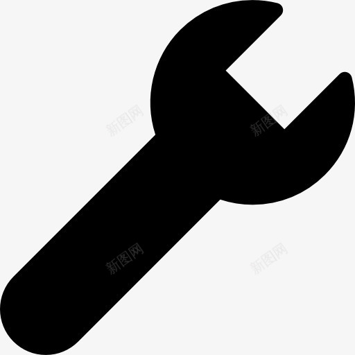 扳手的剪影图标png_新图网 https://ixintu.com 剪影 工具和器具 形状工具 扳手