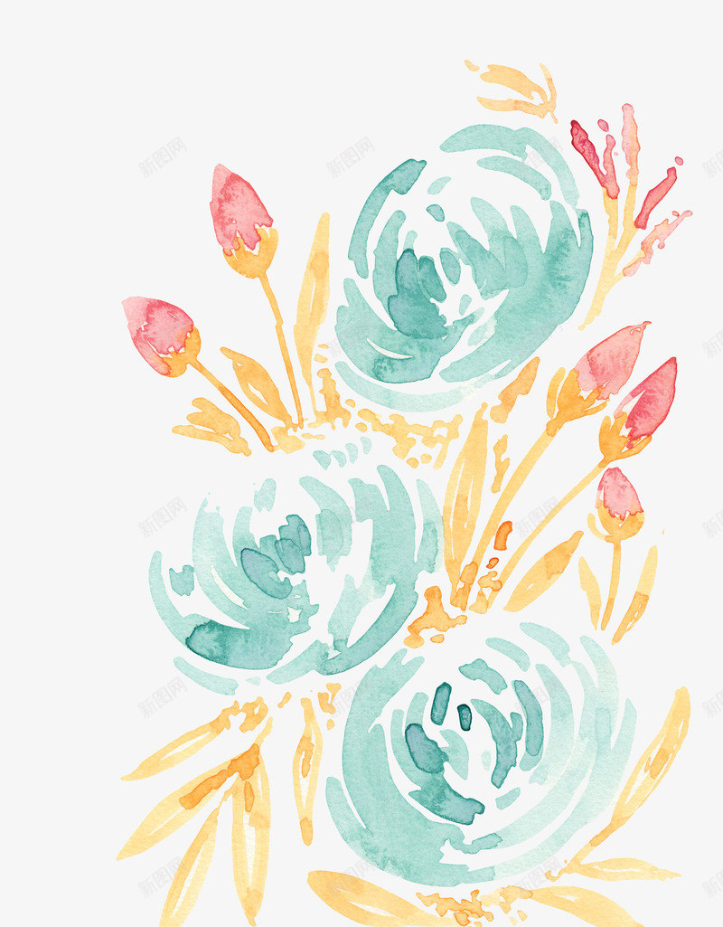 水彩花装饰png免抠素材_新图网 https://ixintu.com 水彩 水彩画 花朵 装饰 装饰画 鲜花