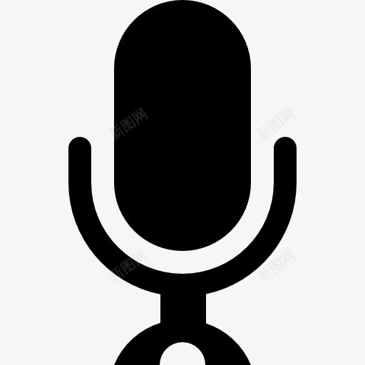 麦克风黑色形状图标png_新图网 https://ixintu.com 工具 接口 符号 语音 音频 麦克风