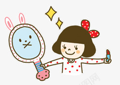 卡通照镜子化妆师女孩png免抠素材_新图网 https://ixintu.com 化妆师 卡通 女孩 镜子