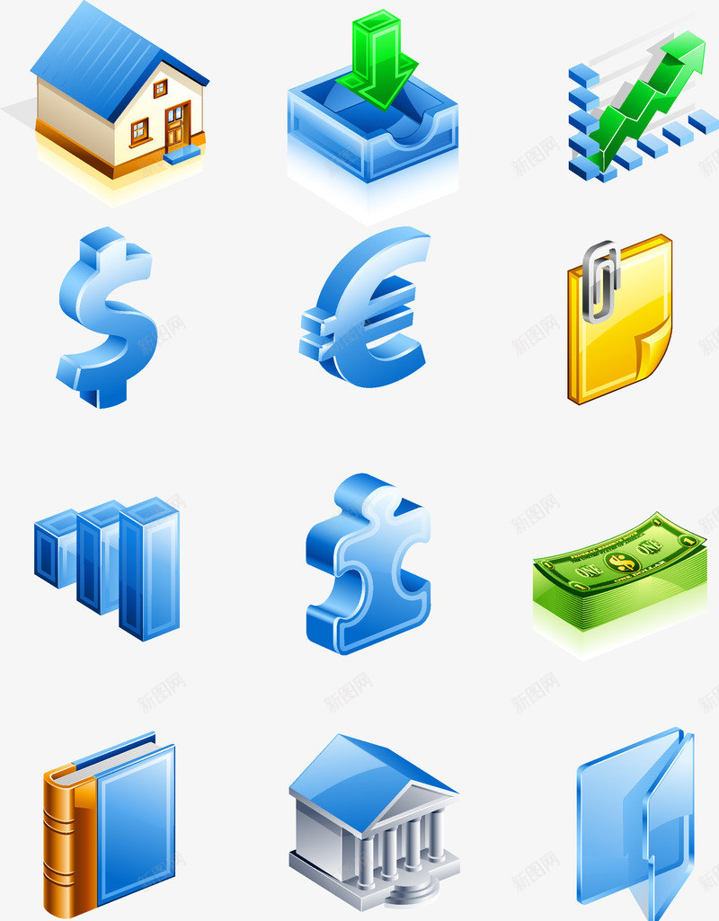 金融理财图标png_新图网 https://ixintu.com 图标 理财 符号 金融 钱币