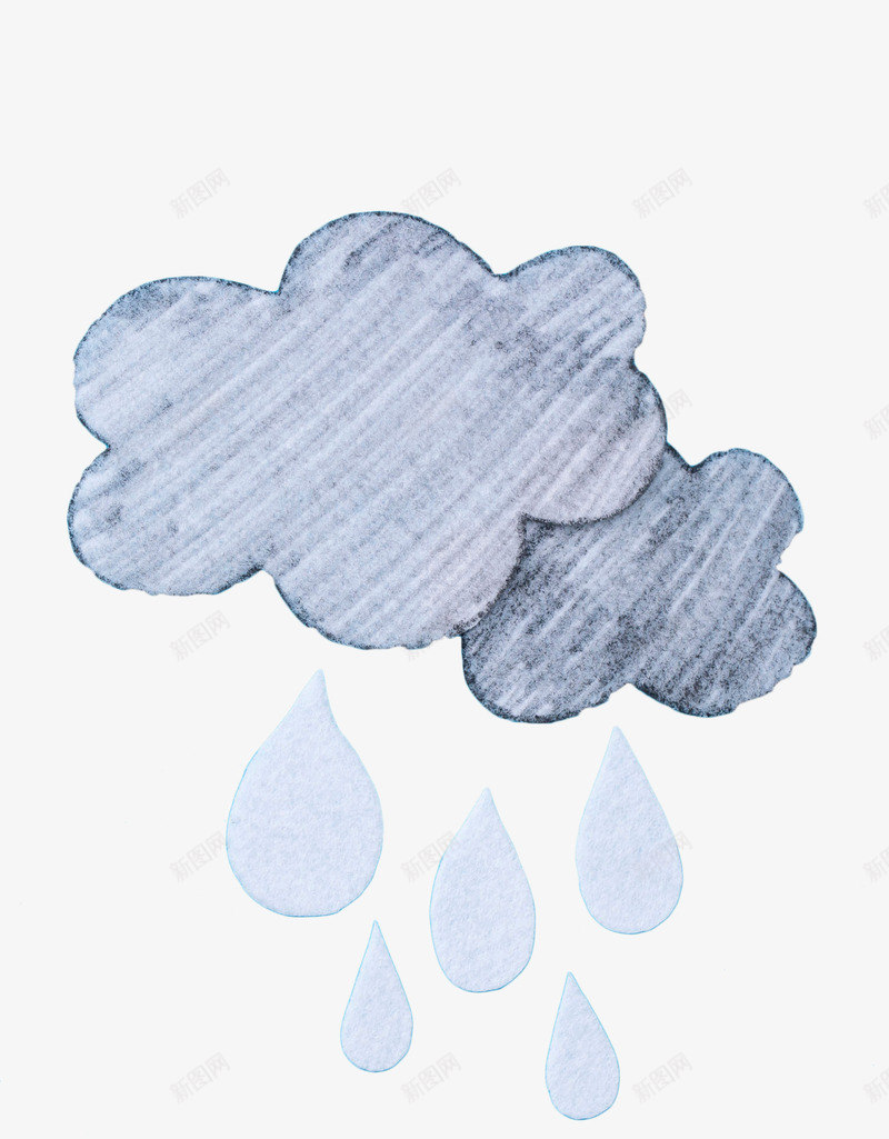 手绘乌云雨点png免抠素材_新图网 https://ixintu.com 下雨 乌云 云朵 剪纸雨滴 卡通雨点 手绘 雨水 雨滴