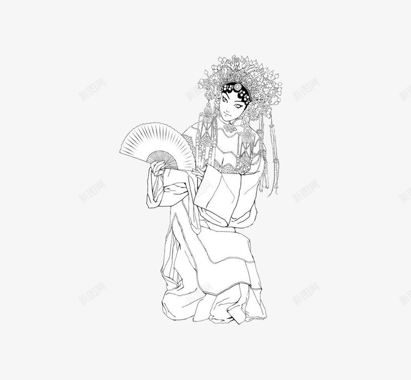 京剧人物psd免抠素材_新图网 https://ixintu.com 京剧 人物 戏剧 黑白
