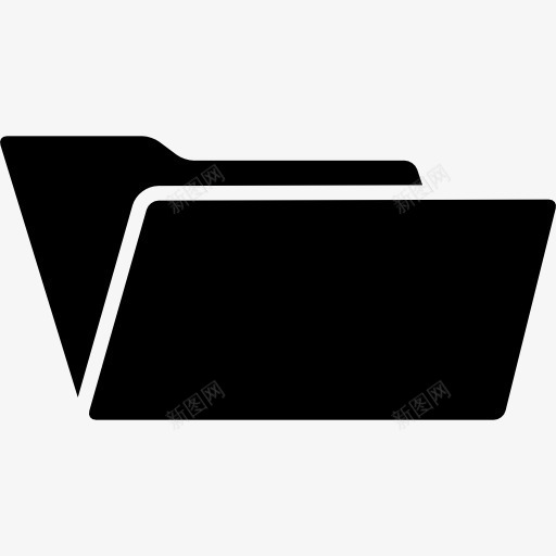 黑人打开文件夹的形状图标png_新图网 https://ixintu.com 业务包 工具 打开 文件夹 界面 符号 黑