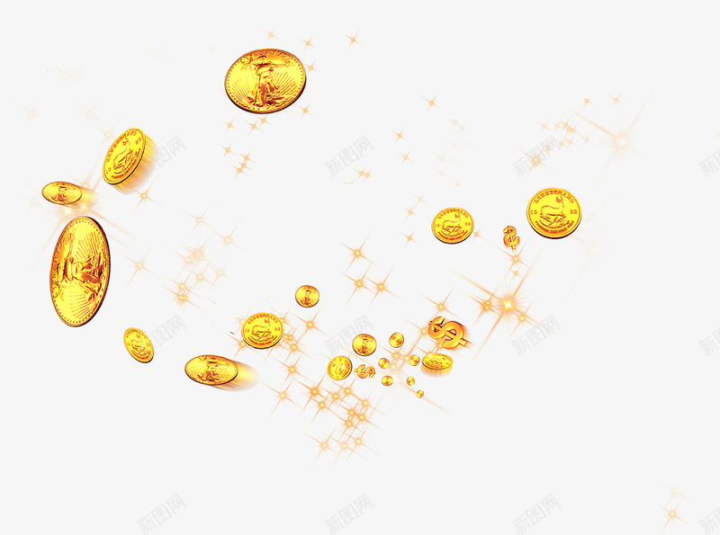 金色闪耀钱币漂浮png免抠素材_新图网 https://ixintu.com 免抠PNG 漂浮素材 金色 钱币 闪耀