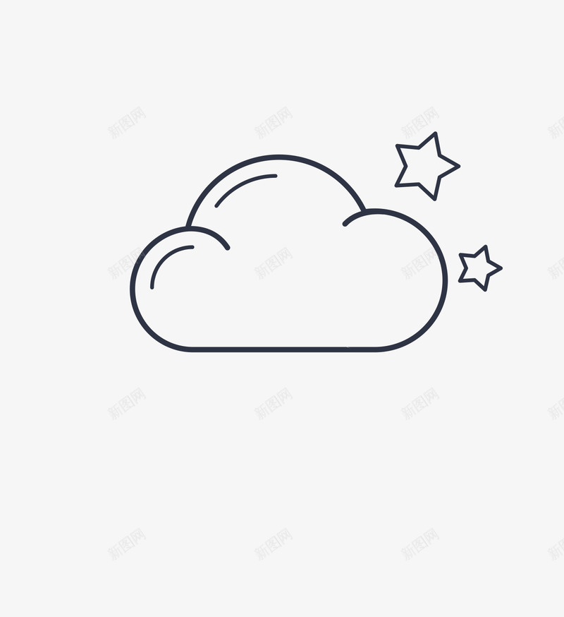 云边的星星png免抠素材_新图网 https://ixintu.com 云朵 信息 夜晚 天气符号 星星 星空 晚上 黑夜
