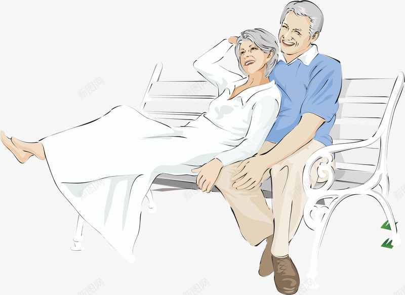健康老人png免抠素材_新图网 https://ixintu.com 幸福 开心 恩爱 老人 老人健康